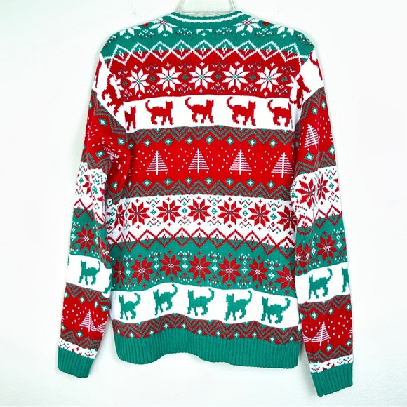 Blizzard Bay Cute Holiday Cat Christmas Sweater *Estimated Size Medium - Picture 6 of 13